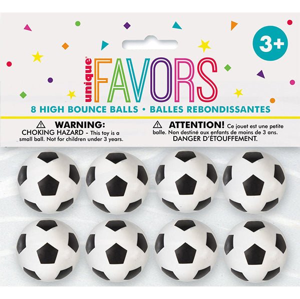 3D Soccer Bouncy Balls (Pack of 8) - The Party Marketplace