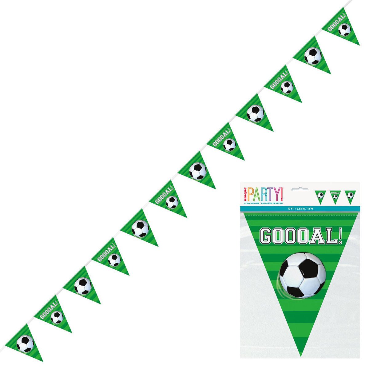 3D Soccer Flag Banner (12ft) - The Party Marketplace