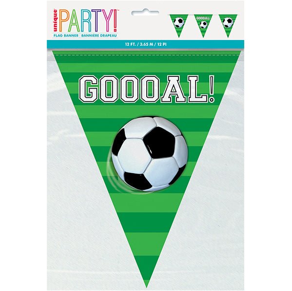 3D Soccer Flag Banner (12ft) - The Party Marketplace