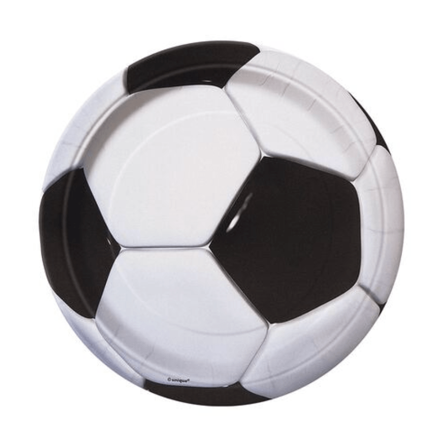 3D Soccer Paper Plates 23cm (Pack of 8) - The Party Marketplace