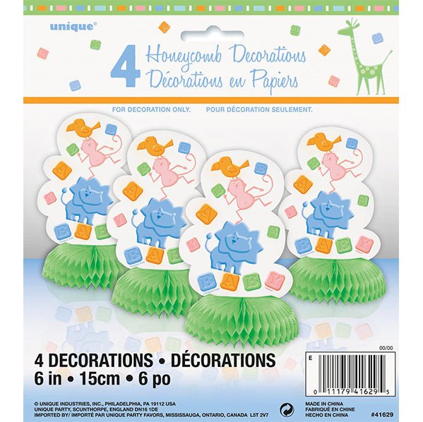 Animal Crackers Mini Honeycomb Decorations (Pack of 4) - The Party Marketplace