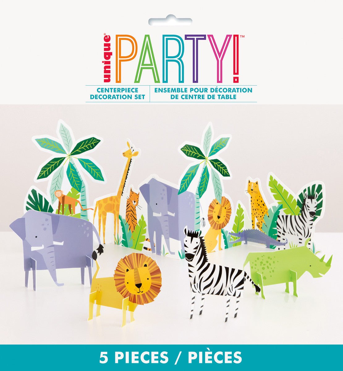 Animal Safari Centrepiece Decoration Kit (Pack of 5) - The Party Marketplace