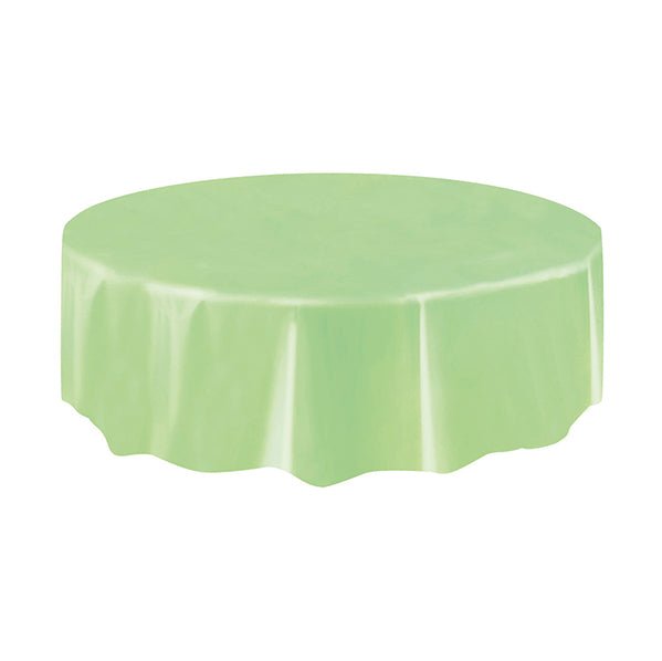 Apple Green Round Plastic Tablecover 213cm - The Party Marketplace