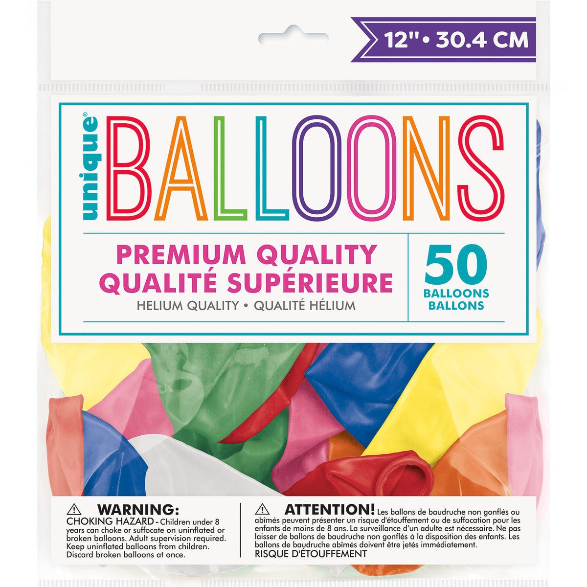 Assorted Colour Premium Balloons 30cm (Pack of 50) - The Party Marketplace