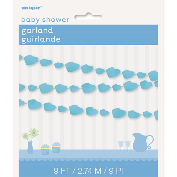 Baby Boy Bootie Paper Garland (2.74m) - The Party Marketplace