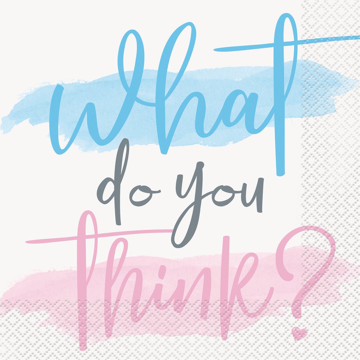 Baby Gender Reveal "What Do You Think?" Luncheon Napkins (Pack of 16) - The Party Marketplace