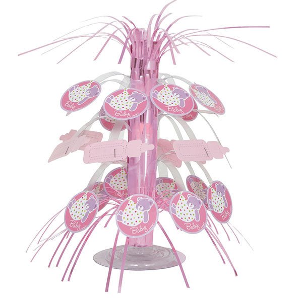 Baby Girl Stork Mini Cascade Centrepiece 21.5cm - The Party Marketplace