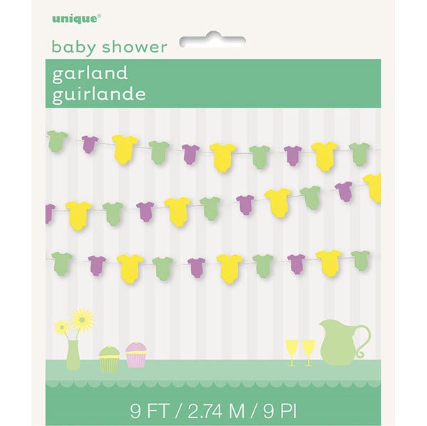 Baby Onesie Paper Garland (2.74m) - The Party Marketplace