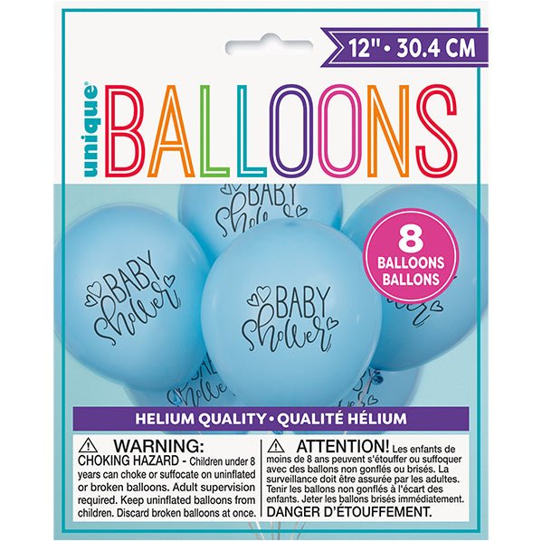 Baby Shower - Blue Balloons 30cm (Pack of 8) - The Party Marketplace