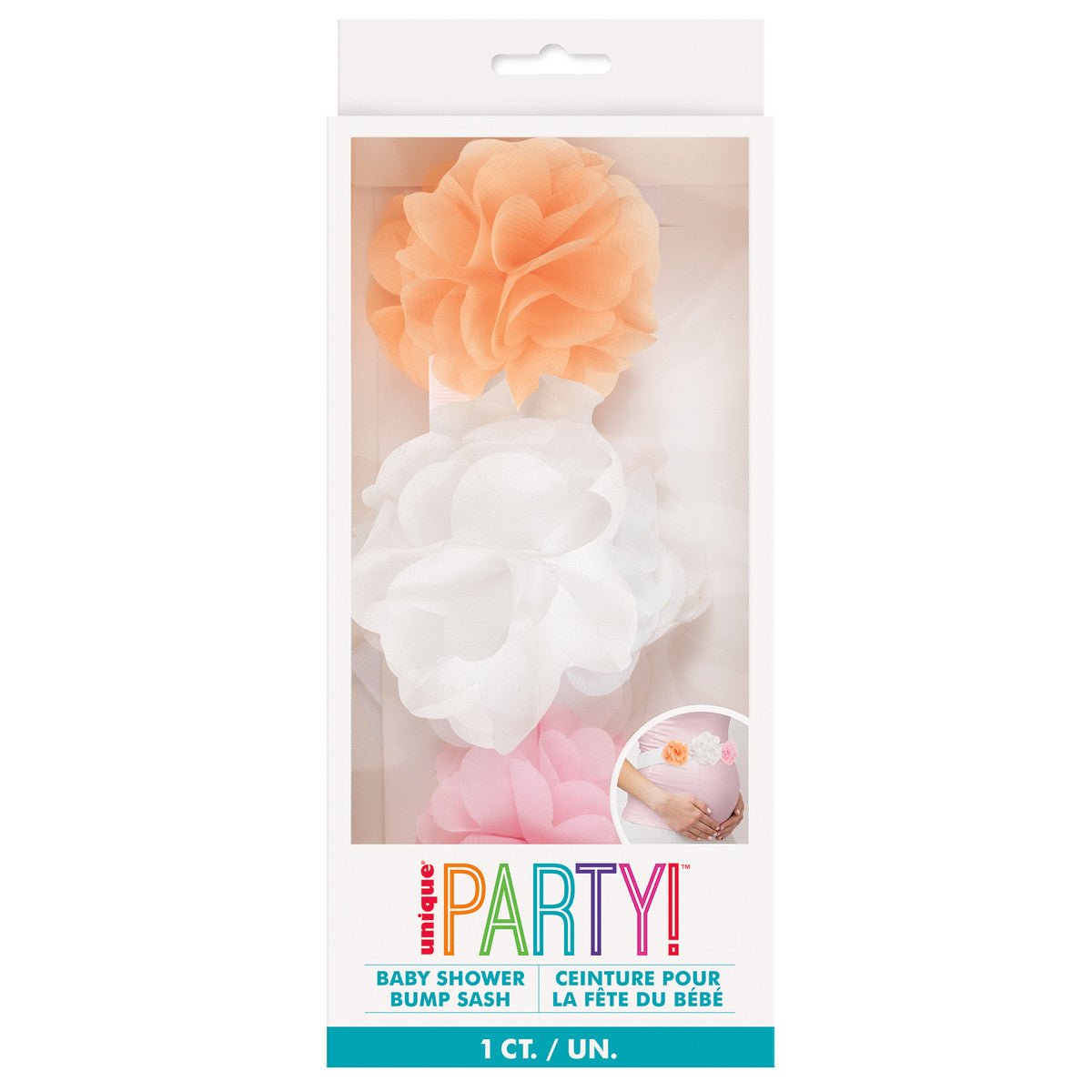 Baby Shower Flower Bump Sash - The Party Marketplace