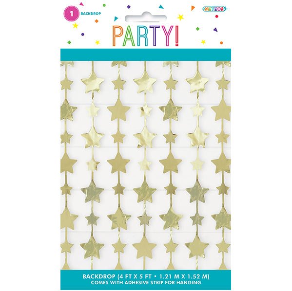 Backdrop Kit - Foil Gold Stars - The Party Marketplace