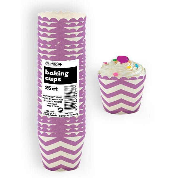 Baking Cups - Chevron Pretty Purple (Pack of 25) - The Party Marketplace