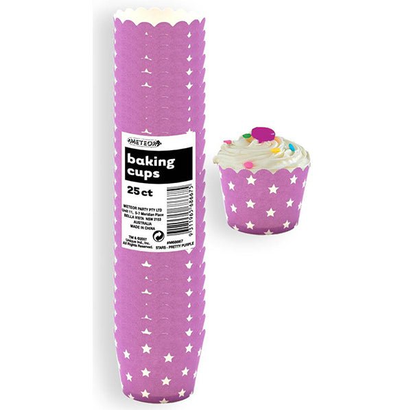 Baking Cups - Stars Pretty Purple (Pack of 25) - The Party Marketplace
