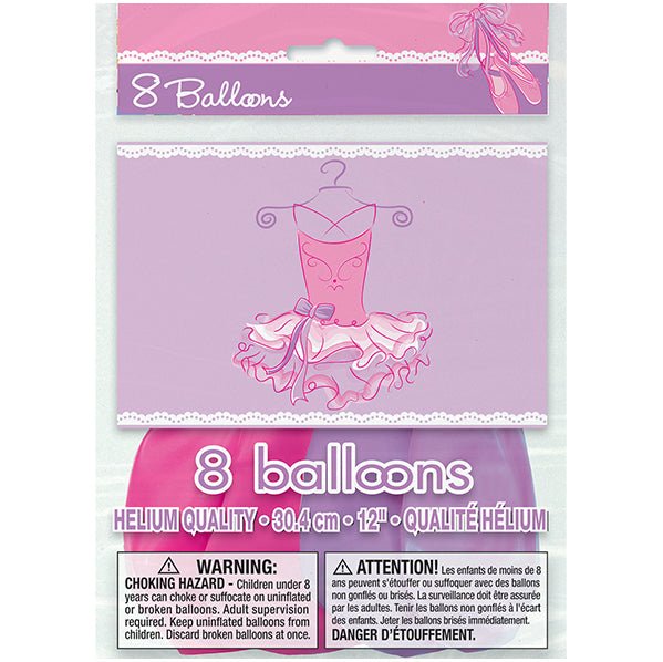 Ballerina Assorted Colour Balloons 30cm (Pack of 8) - The Party Marketplace