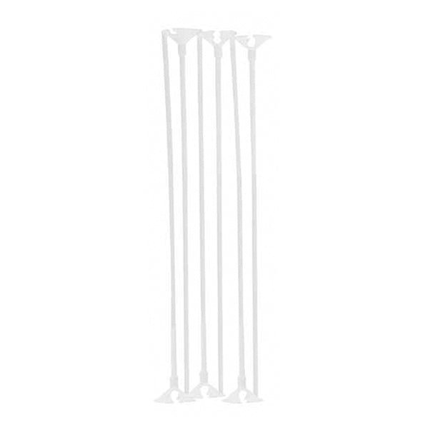 Balloon Sticks And Cups - White (Pack of 6) - The Party Marketplace