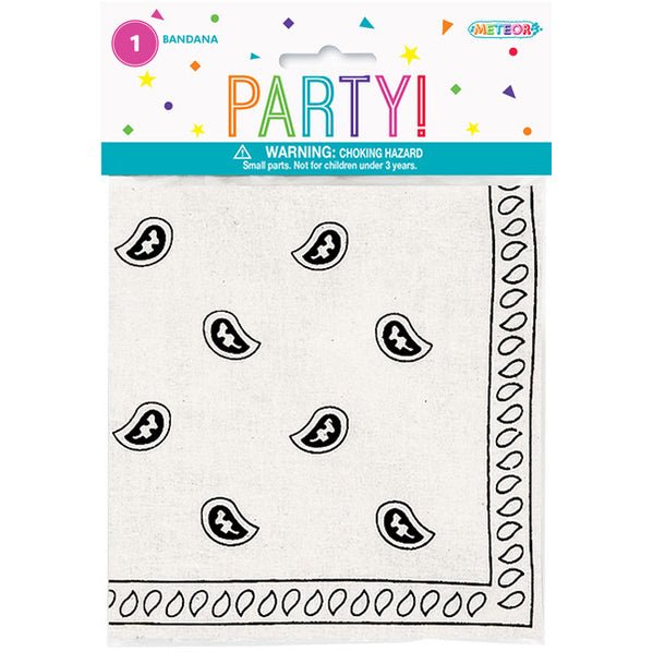 Bandana Paisley - White - The Party Marketplace