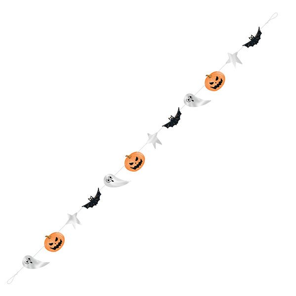 Bats & Boos Halloween Foil Stamped Garland (2.59m) - The Party Marketplace