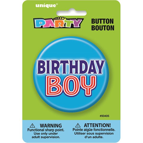 Birthday Boy Button - The Party Marketplace