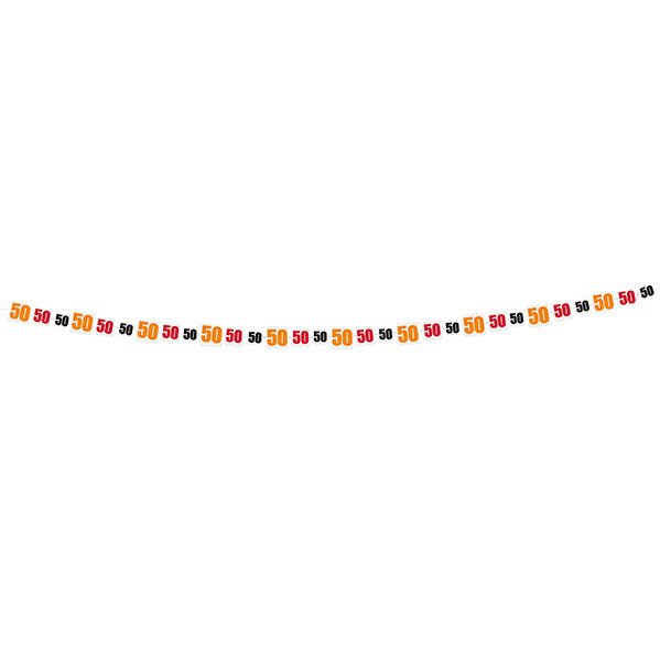 Birthday Cheer "50" Paper Garland (2.74m) - The Party Marketplace