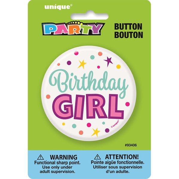 Birthday Girl Button - The Party Marketplace