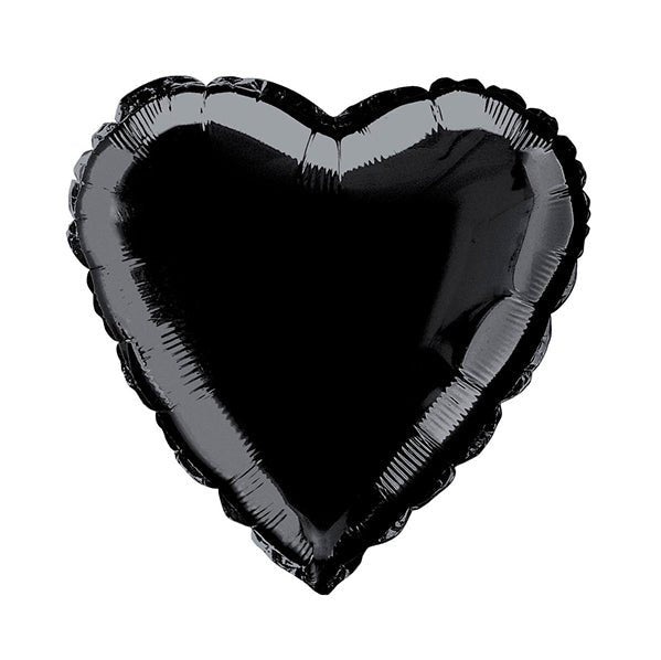 Black Heart Foil Balloon 45cm - The Party Marketplace
