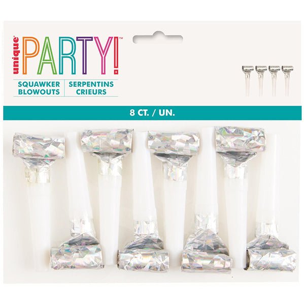 Blowouts Prismatic Foil - Iridescent (Pack of 8) - The Party Marketplace