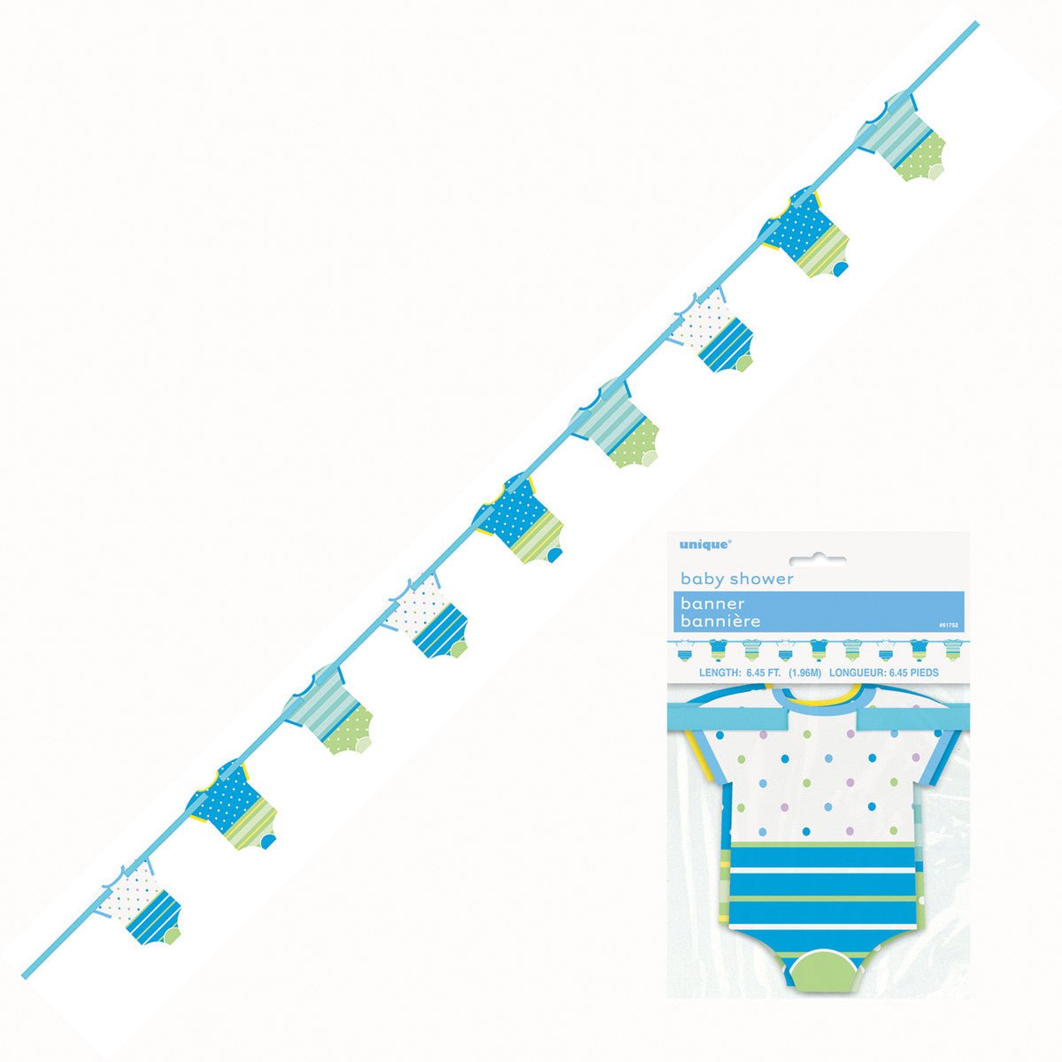 Blue Dots Baby Shower Cutout Banner - 1.96m - The Party Marketplace