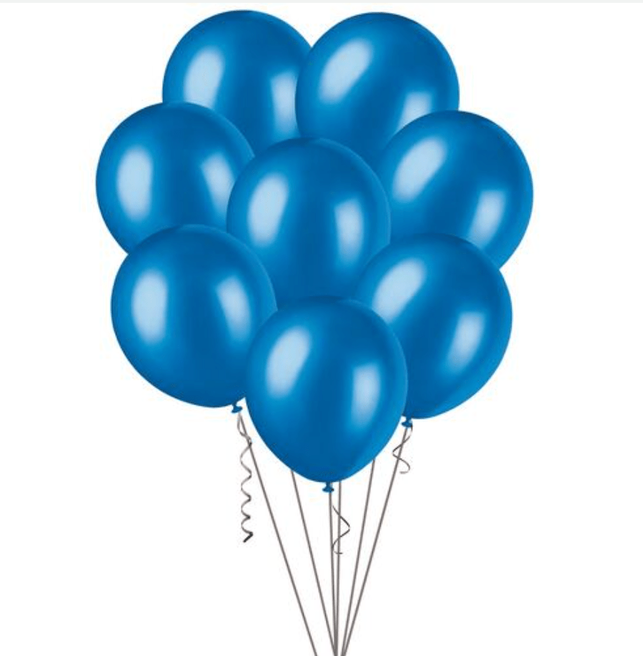 Blue Metallic Balloons 30cm (Pack of 100) - The Party Marketplace