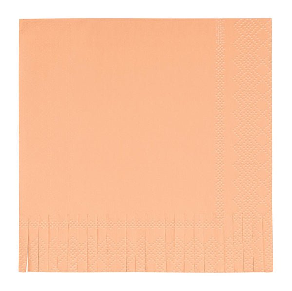 Boho Peach Fringe Luncheon Napkins (Pack of 16) - The Party Marketplace