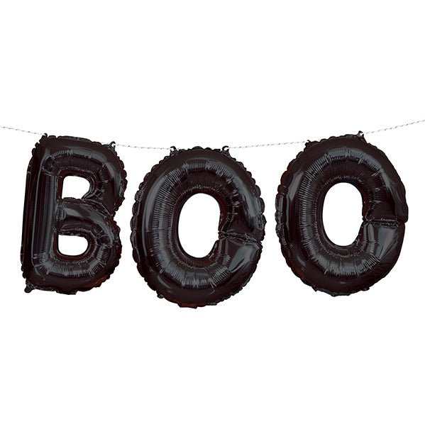 "Boo" Black Foil Balloon Banner Kit - The Party Marketplace