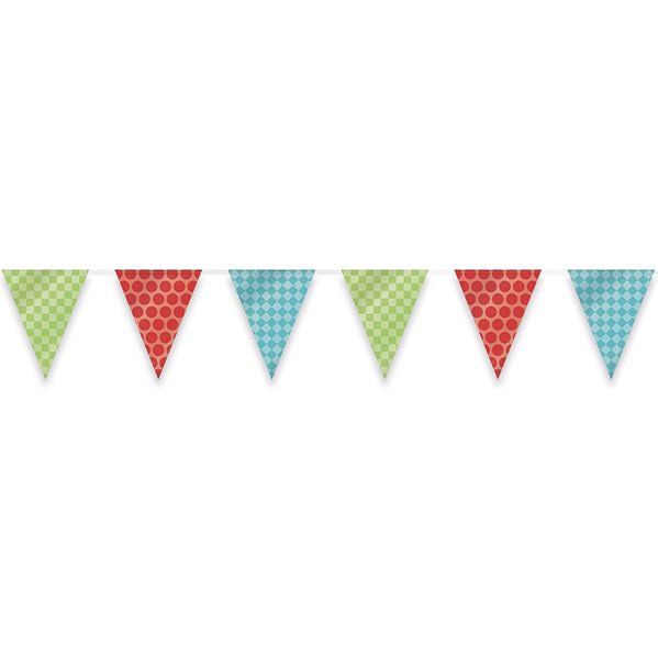 Bright Check Flag Banner - 3.65m - The Party Marketplace