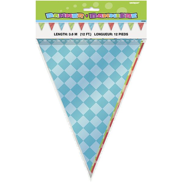 Bright Check Flag Banner - 3.65m - The Party Marketplace