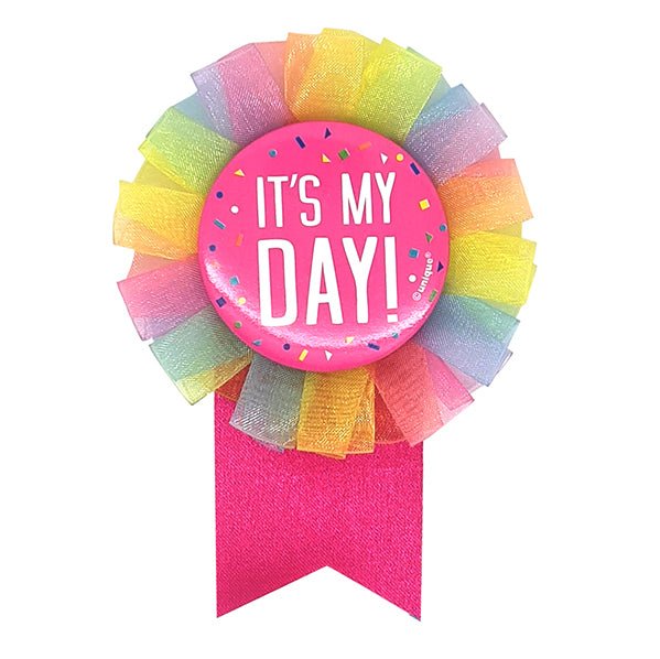 Bright "It's My Day" Award Ribbon - The Party Marketplace