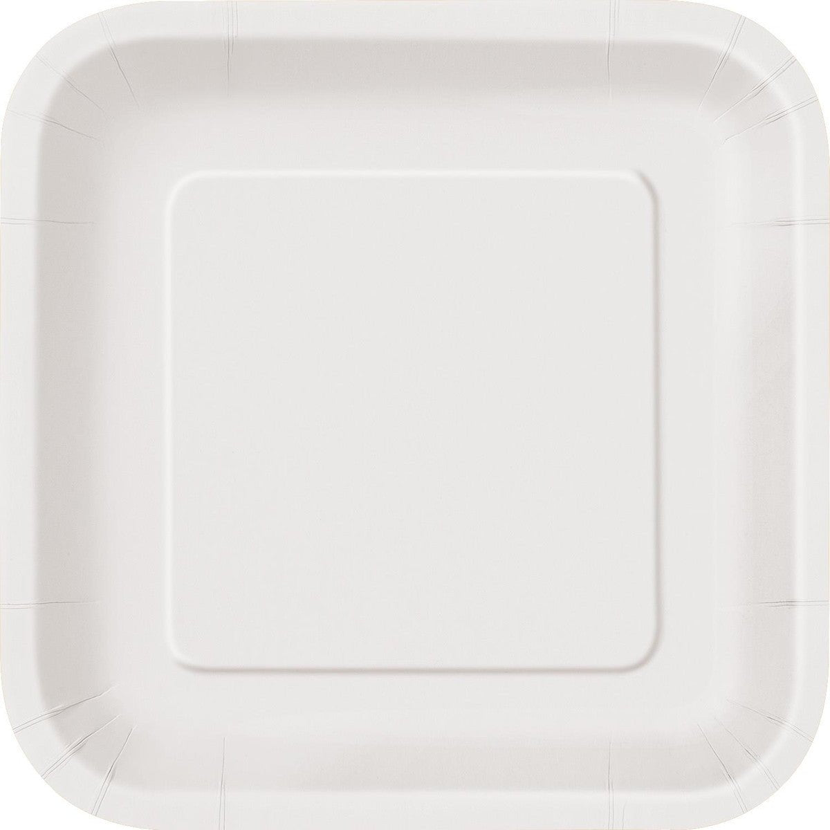Bright White Square Paper Plates 18cm (Pack of 8) - The Party Marketplace