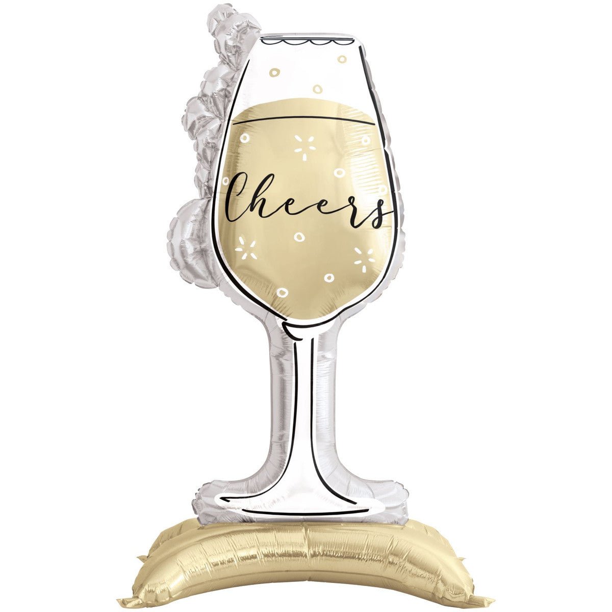 Bubbly Wine Glass Standing Foil Balloon - The Party Marketplace