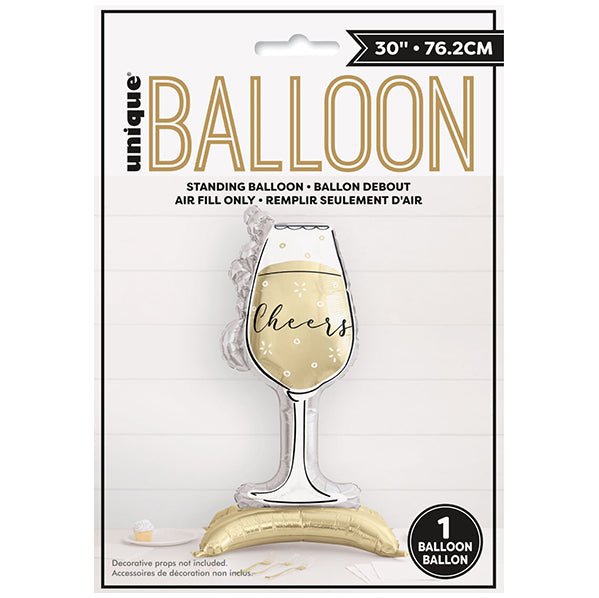 Bubbly Wine Glass Standing Foil Balloon - The Party Marketplace