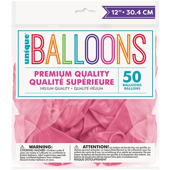 Candy Pink Premium Balloons 30cm (Pack of 50) - The Party Marketplace