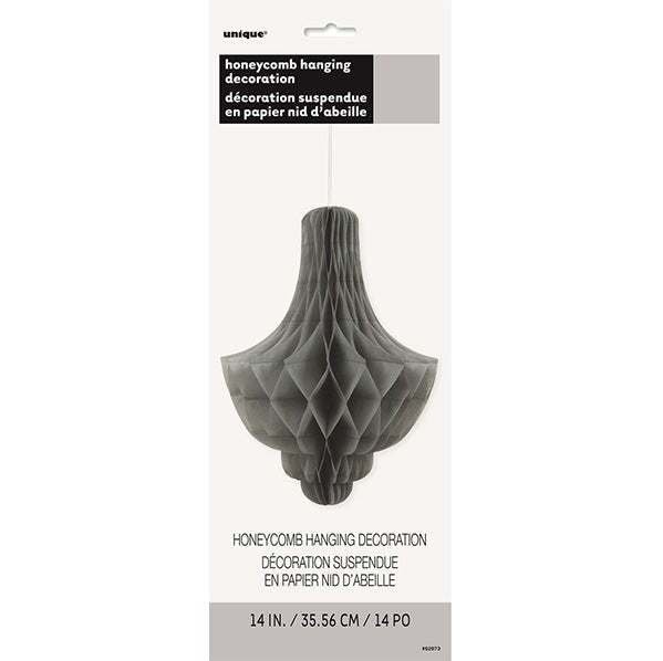 Chandelier Honeycomb Decoration - Silver 35cm - The Party Marketplace
