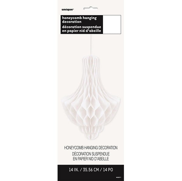 Chandelier Honeycomb Decoration - White 35cm - The Party Marketplace