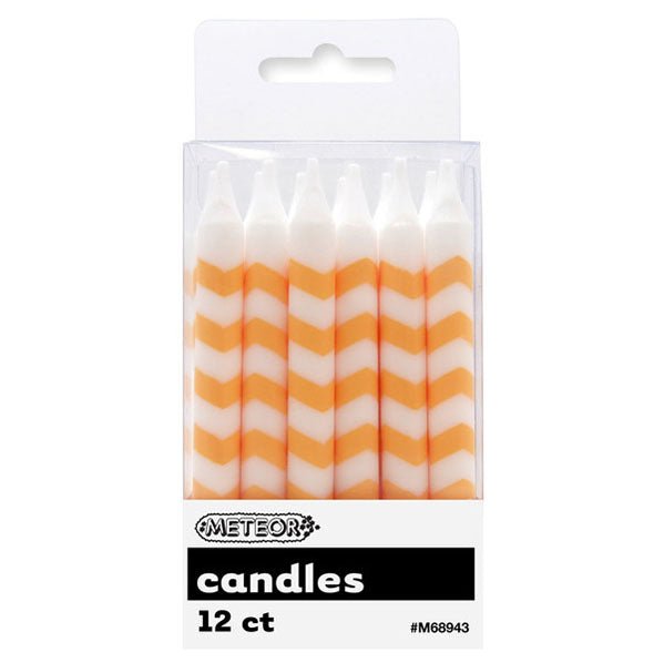 Chevron Candles - Sunflower Yellow (Pack of 12) - The Party Marketplace