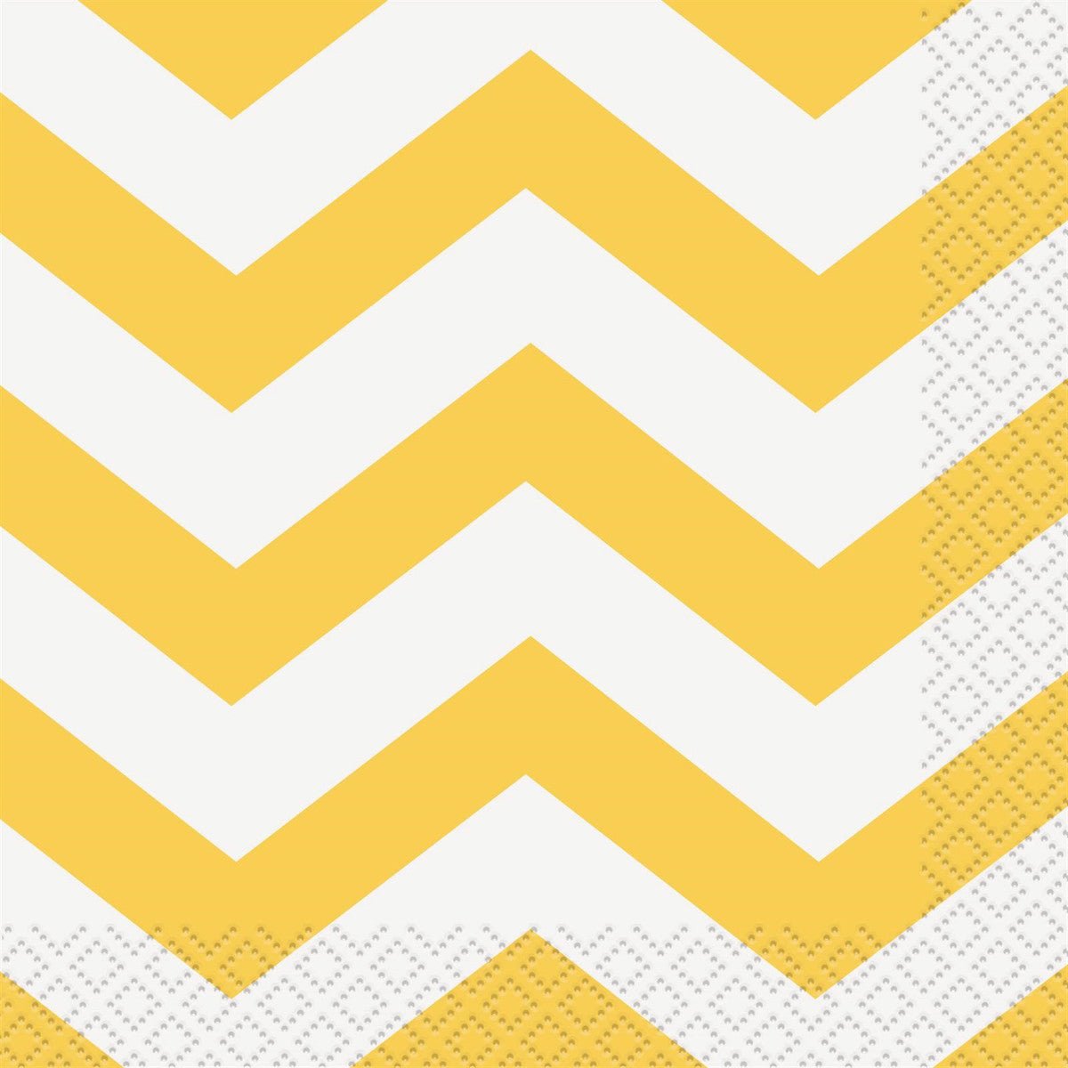 Chevron Sunflower Yellow Beverage Napkins (Pack of 16) - The Party Marketplace