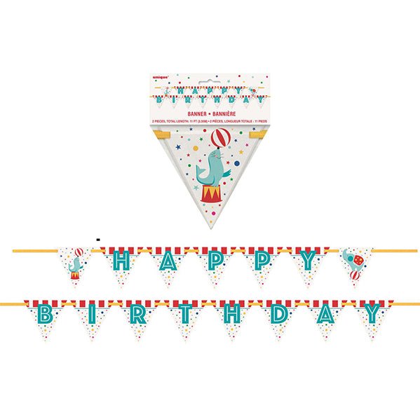 Circus Carnival "Happy Birthday" Flag Banner - 3.35m - The Party Marketplace