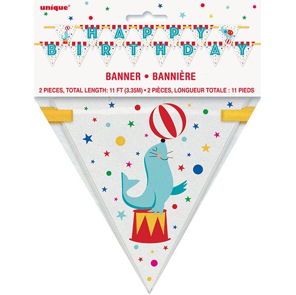 Circus Carnival "Happy Birthday" Flag Banner - 3.35m - The Party Marketplace