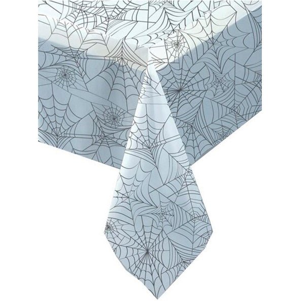 Clear Black Spiderweb Tablecover 137cm x 213cm - The Party Marketplace