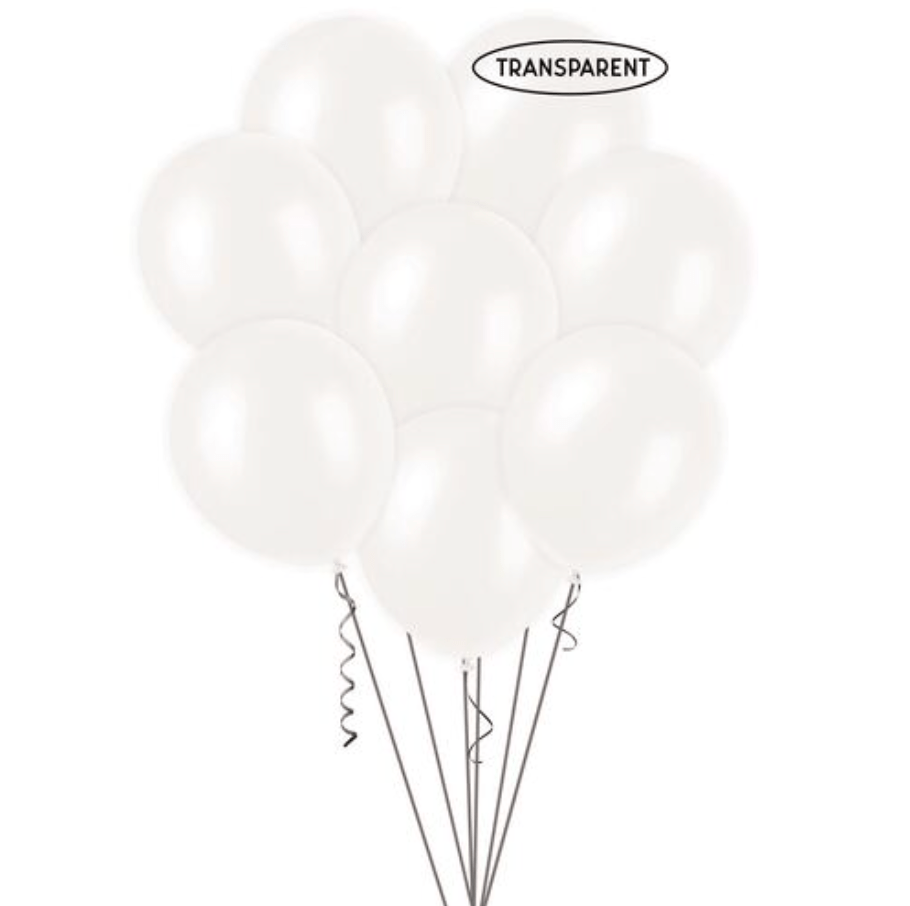 Clear Decorator Balloons 30cm (Pack of 25) - The Party Marketplace