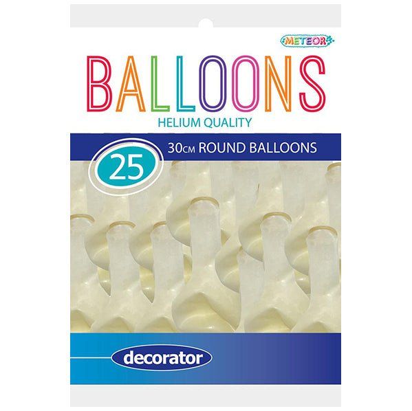 Clear Decorator Balloons 30cm (Pack of 25) - The Party Marketplace