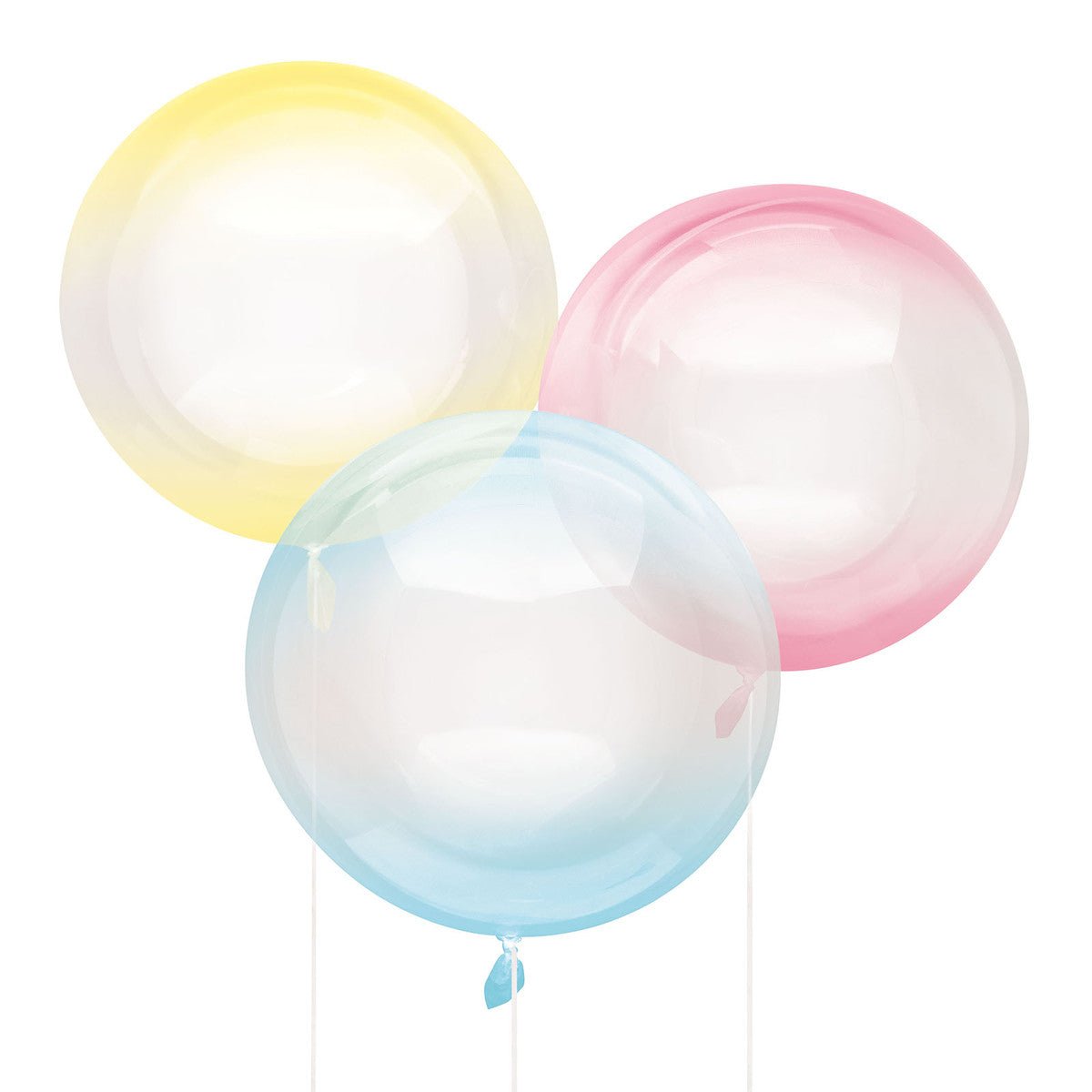 Clear Sphere Assorted Colour Balloons 45.7cm (Pack of 3) - The Party Marketplace