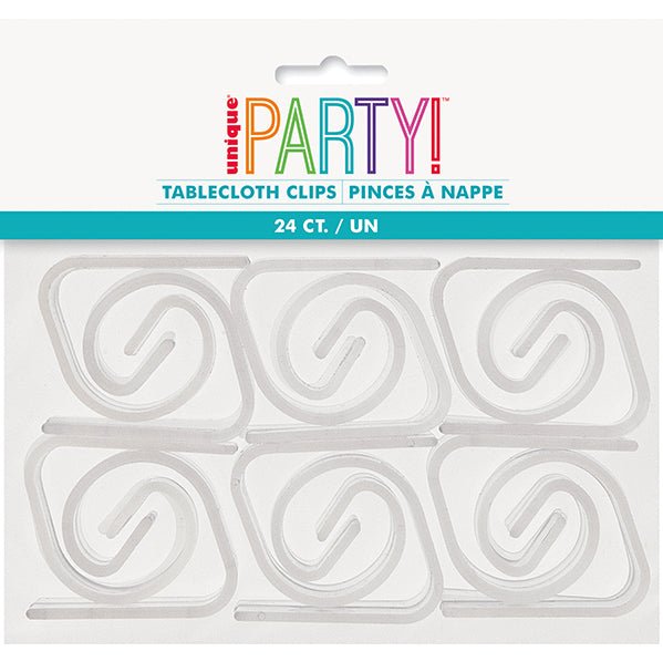Clear Tablecover Clips (Pack of 24) - The Party Marketplace