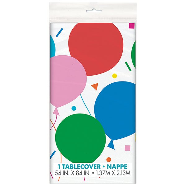 Colourful Balloons Printed Tablecover 137cm x 213cm - The Party Marketplace