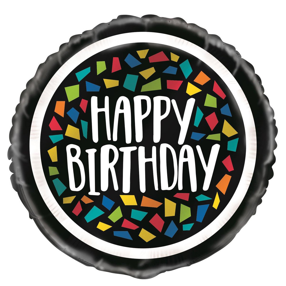 Colourful Mosaic "Happy Birthday" Foil Balloon 45cm - The Party Marketplace